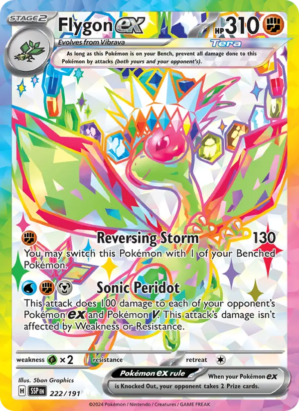 Flygon ex 222 card from Surging Sparks