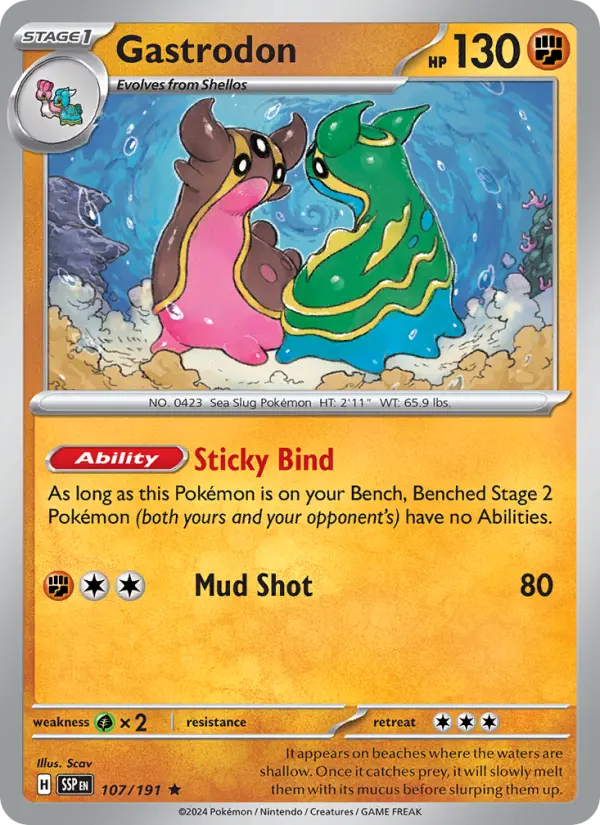 Gastrodon 107 card from Surging Sparks