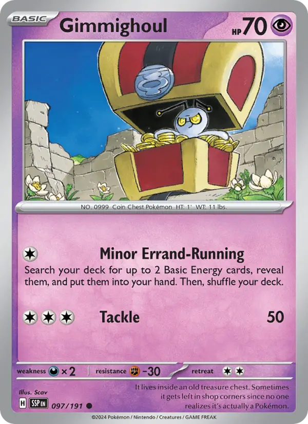 Gimmighoul 97 card from Surging Sparks