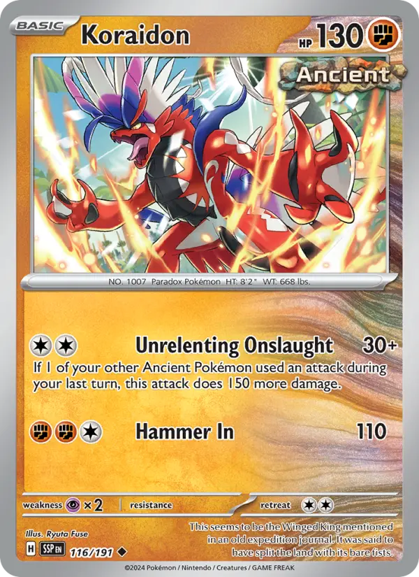 Koraidon 116 card from Surging Sparks