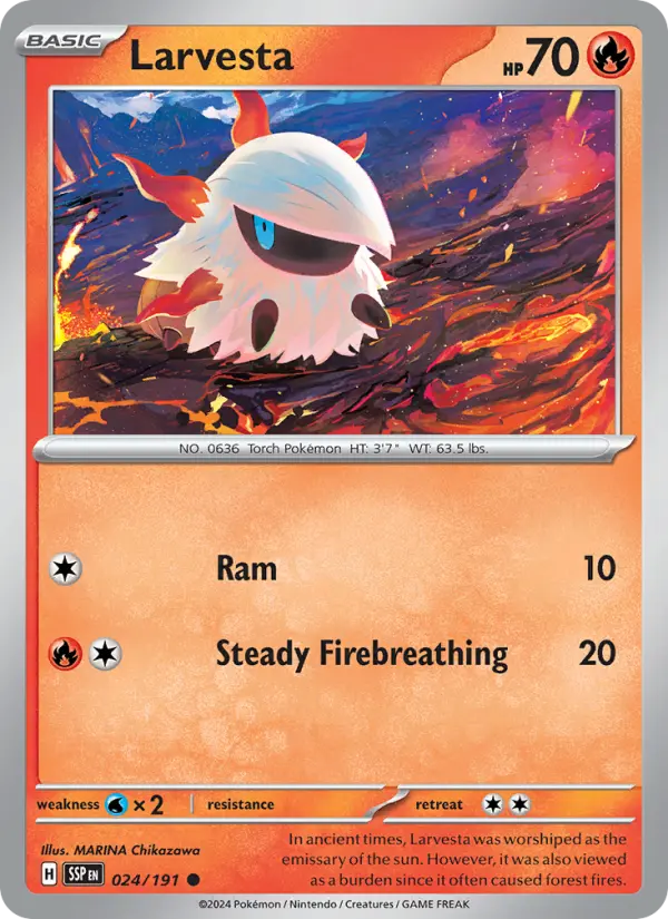 Larvesta 24 card from Surging Sparks