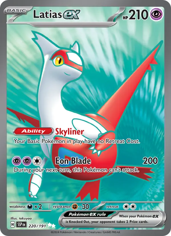 Latias ex 220 card from Surging Sparks