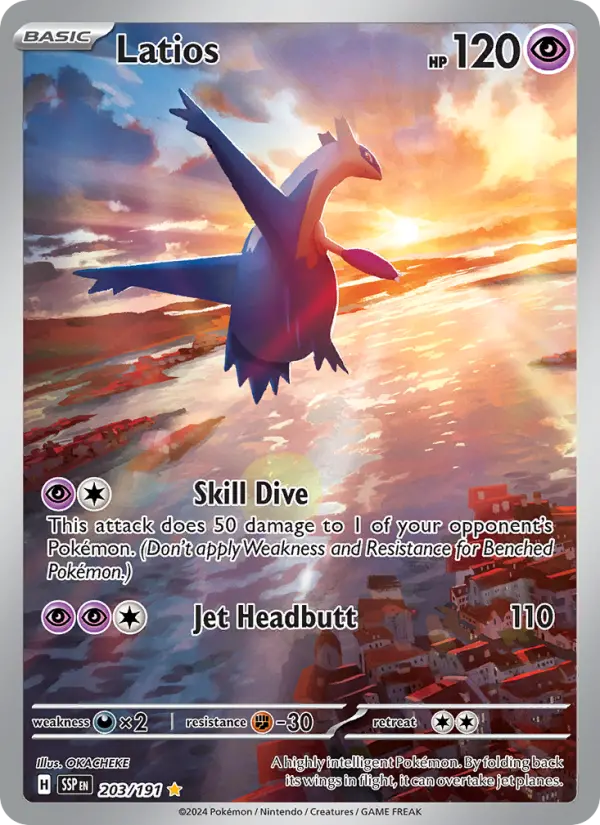 Latios 203 card from Surging Sparks