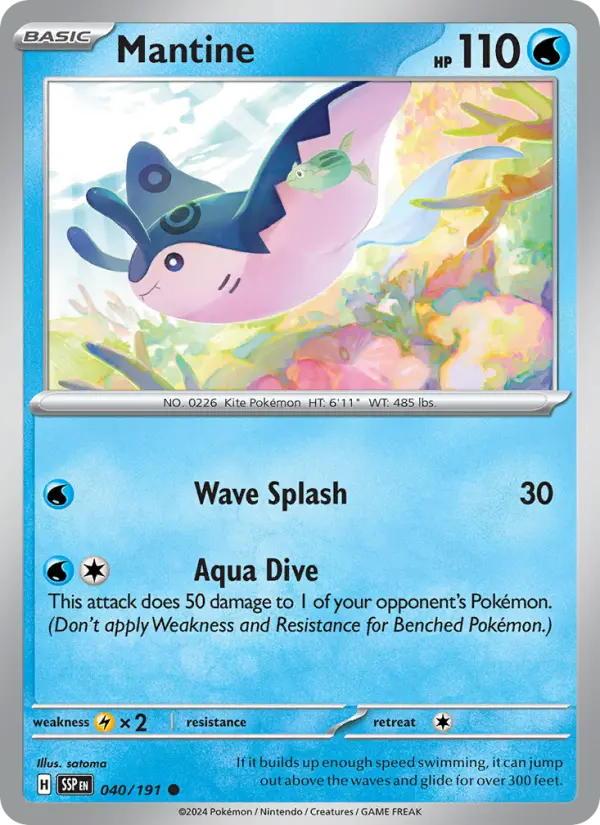 Mantine 40 card from Surging Sparks