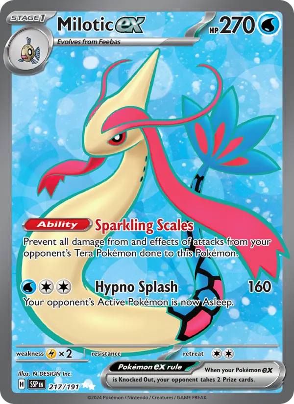 Milotic ex 217 card from Surging Sparks