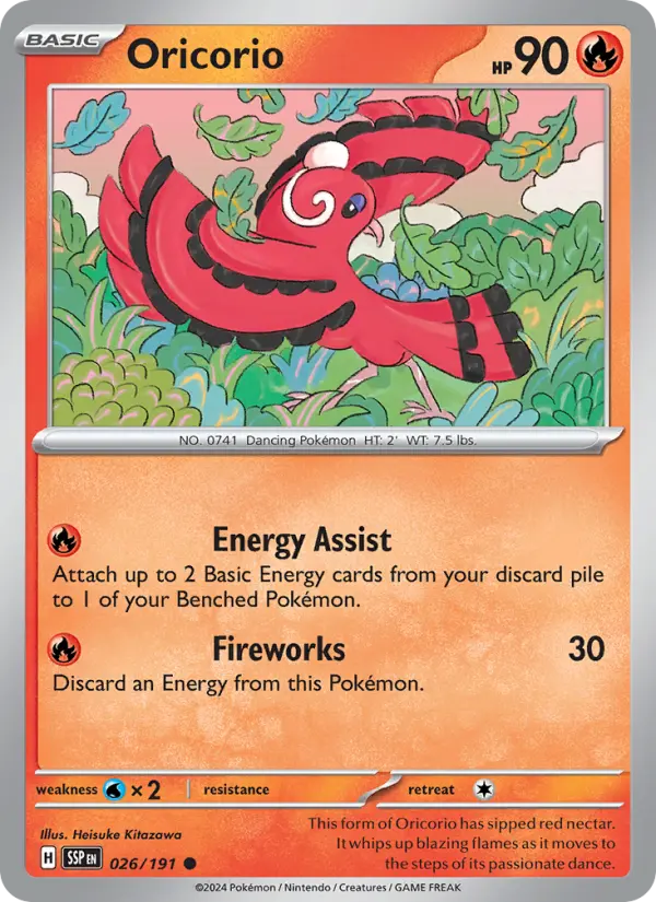 Oricorio 26 card from Surging Sparks