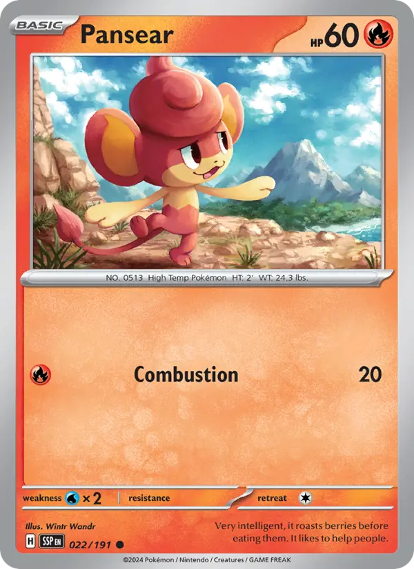 Pansear 22 card from Surging Sparks
