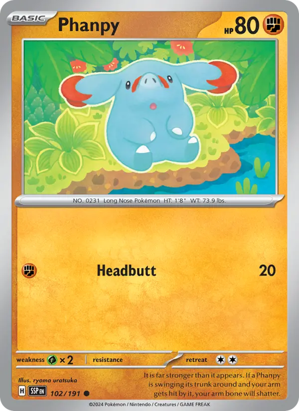 Phanpy 102 — Surging Sparks 102, Normal finish