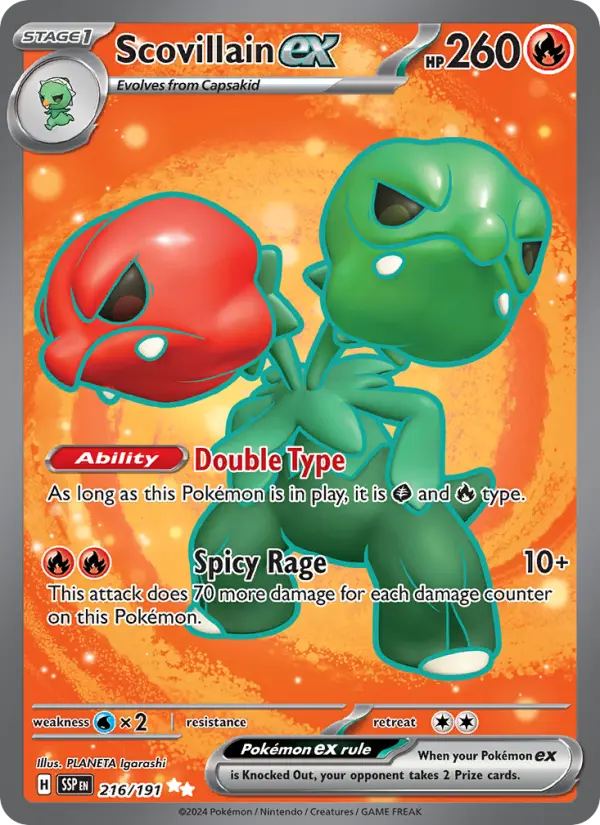 Scovillain ex 216 card from Surging Sparks