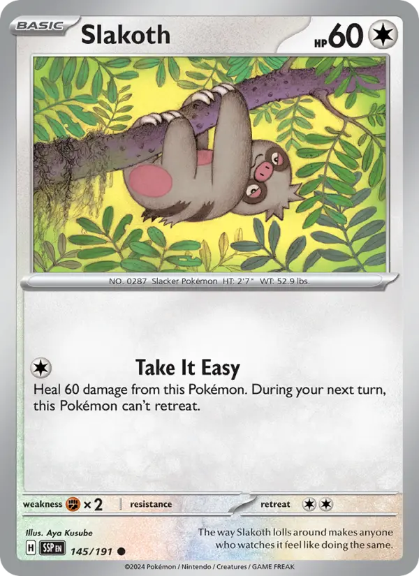 Slakoth 145 card from Surging Sparks