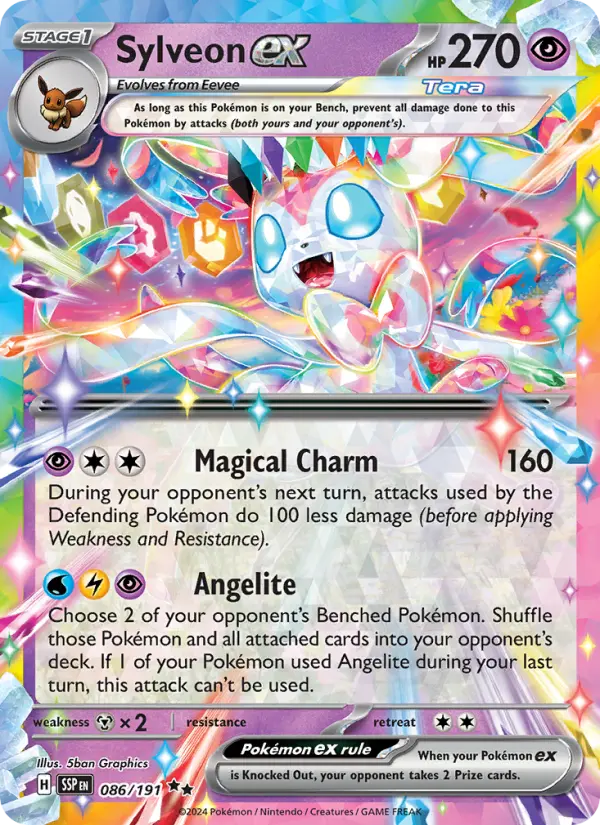 Sylveon ex 86 — Surging Sparks 86, Holofoil finish