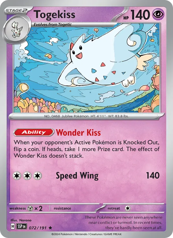 Togekiss 72 — Surging Sparks 72, Holofoil finish