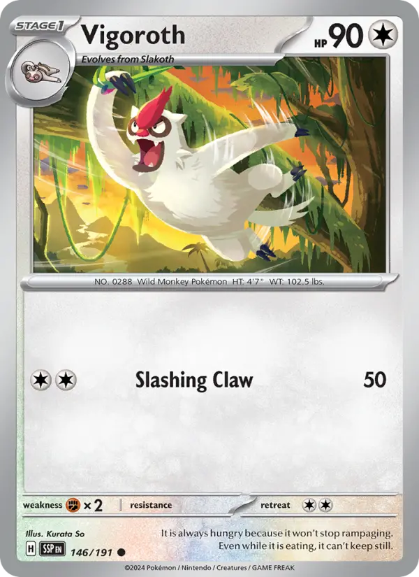 Vigoroth 146 card from Surging Sparks
