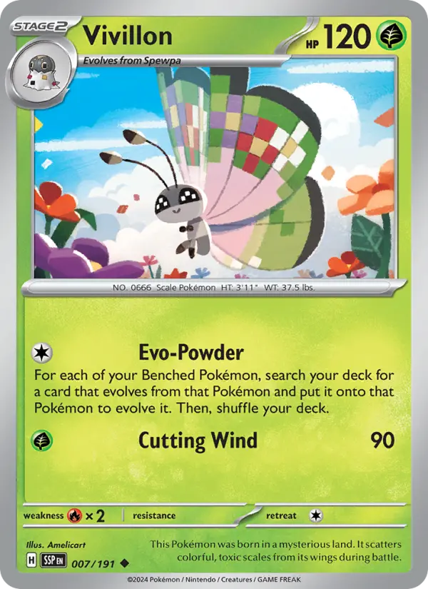 Vivillon 7 card from Surging Sparks