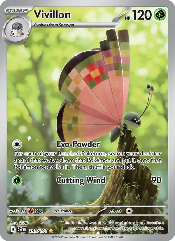 Vivillon 193 card from Surging Sparks