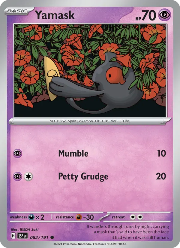 Yamask 82 card from Surging Sparks