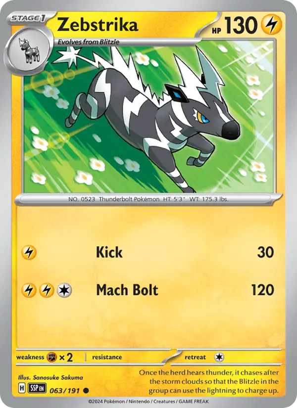 Zebstrika 63 card from Surging Sparks