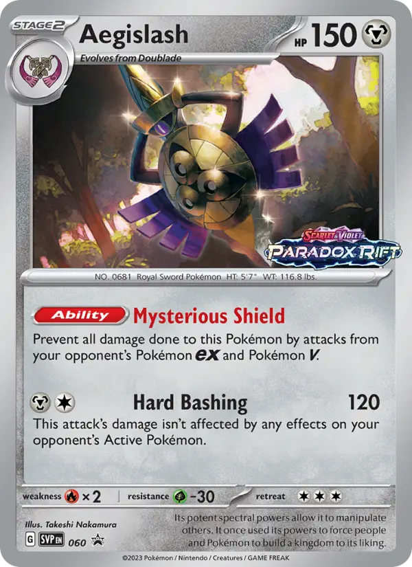 Aegislash 60 card from Scarlet & Violet Black Star Promos