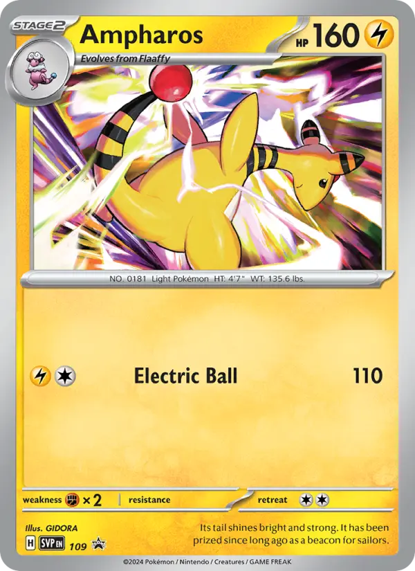 Ampharos 109 — Scarlet & Violet Black Star Promos 109, Normal finish