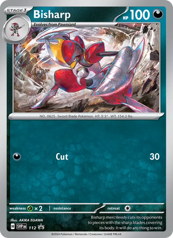 Bisharp 112 card from Scarlet & Violet Black Star Promos