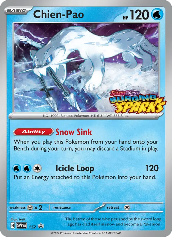 Chien-Pao 152 card from Scarlet & Violet Black Star Promos