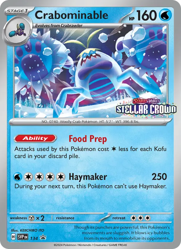 Crabominable 134 card from Scarlet & Violet Black Star Promos