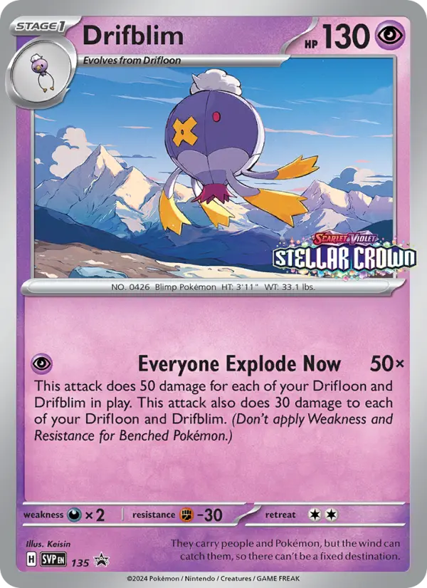 Drifblim 135 — Scarlet & Violet Black Star Promos 135, Reverse Holofoil finish