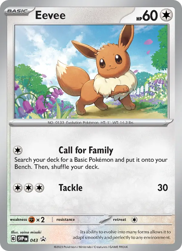 Eevee 43 card from Scarlet & Violet Black Star Promos
