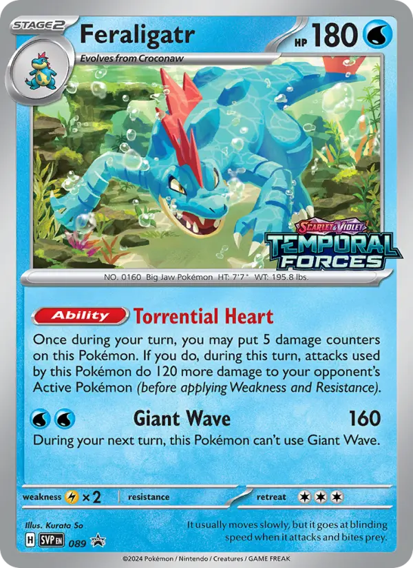 Feraligatr 89 card from Scarlet & Violet Black Star Promos