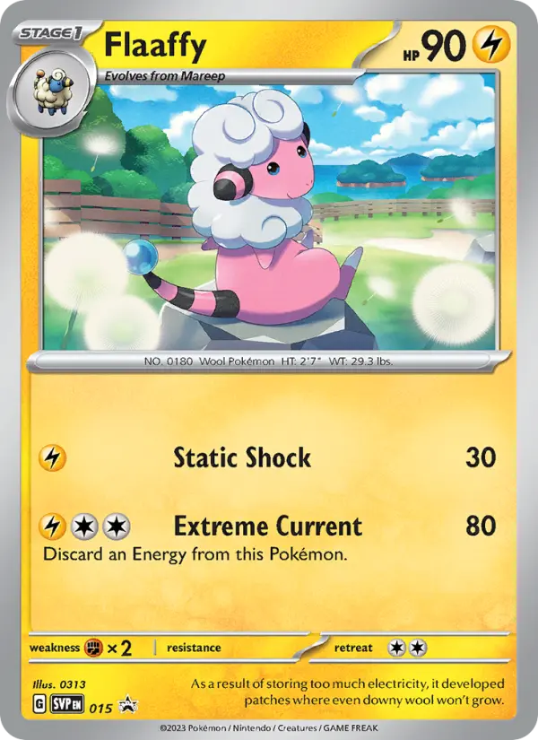 Flaaffy 15 card from Scarlet & Violet Black Star Promos