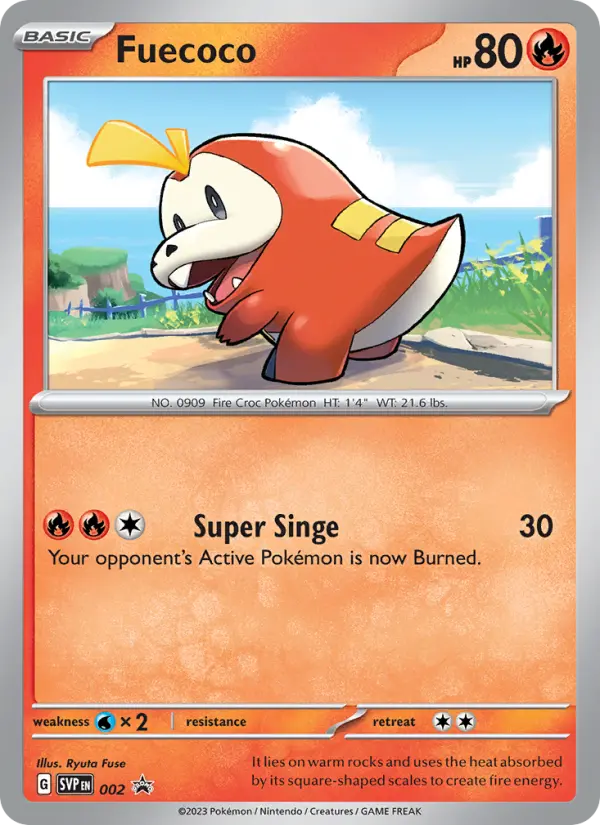 Fuecoco 2 card from Scarlet & Violet Black Star Promos