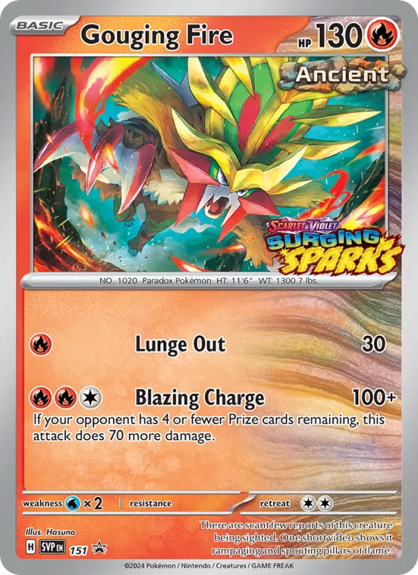 Gouging Fire 151 — Scarlet & Violet Black Star Promos 151, Holofoil finish