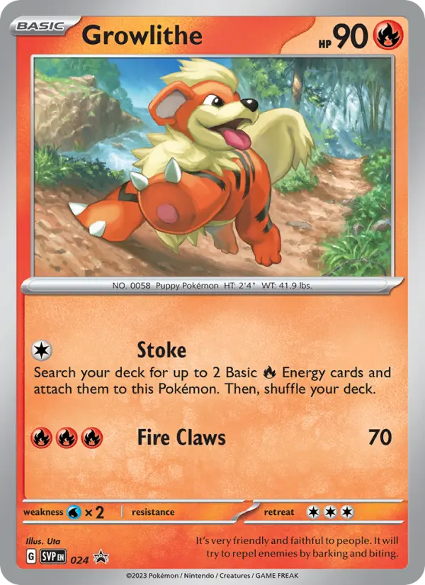 Growlithe 24 — Scarlet & Violet Black Star Promos 24, Holofoil finish