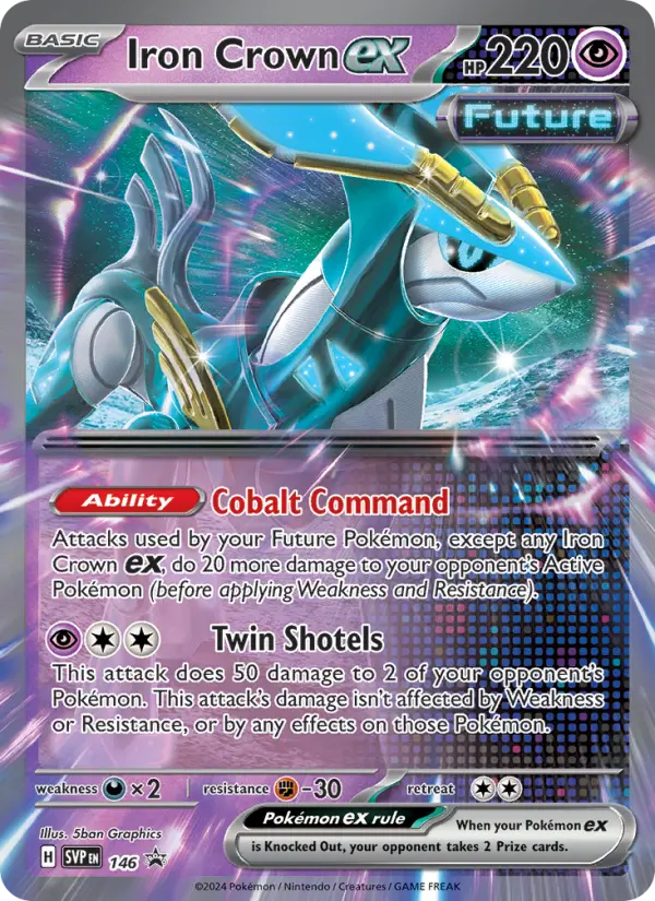 Iron Crown ex 146 card from Scarlet & Violet Black Star Promos