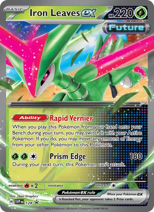 Iron Leaves ex 128 card from Scarlet & Violet Black Star Promos