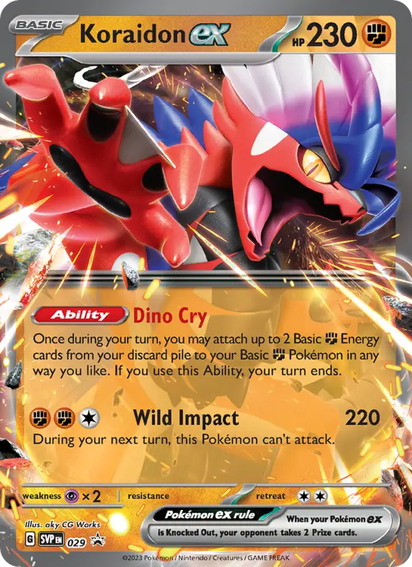 Koraidon ex 29 card from Scarlet & Violet Black Star Promos