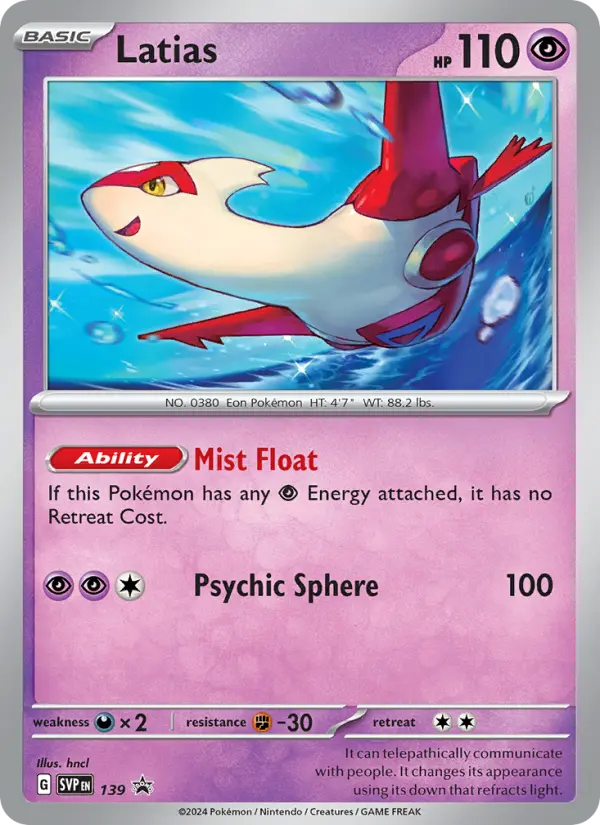 Latias 139 — Scarlet & Violet Black Star Promos 139, Holofoil finish