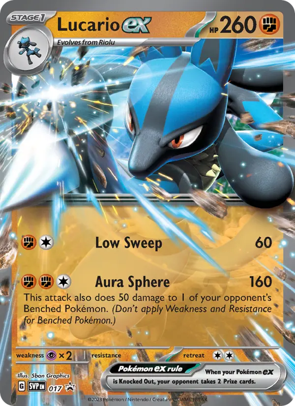 Lucario ex 17 card from Scarlet & Violet Black Star Promos