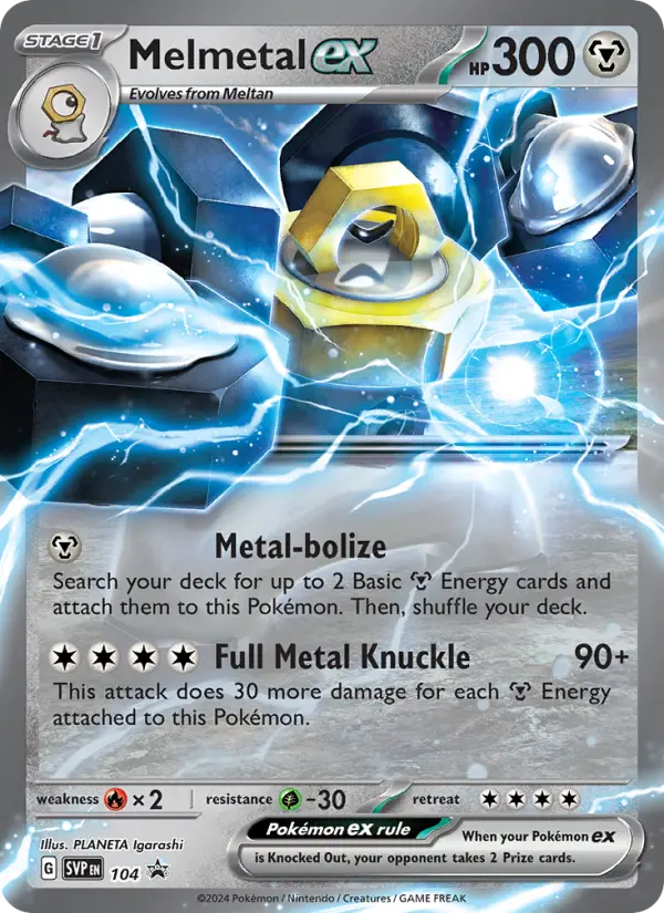 Melmetal ex 104 card from Scarlet & Violet Black Star Promos