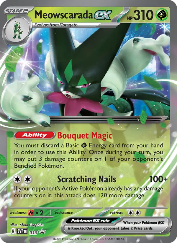 Meowscarada ex 33 — Scarlet & Violet Black Star Promos 33, Holofoil finish
