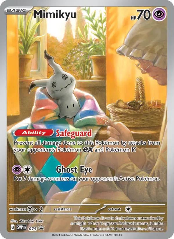 Mimikyu 75 card from Scarlet & Violet Black Star Promos