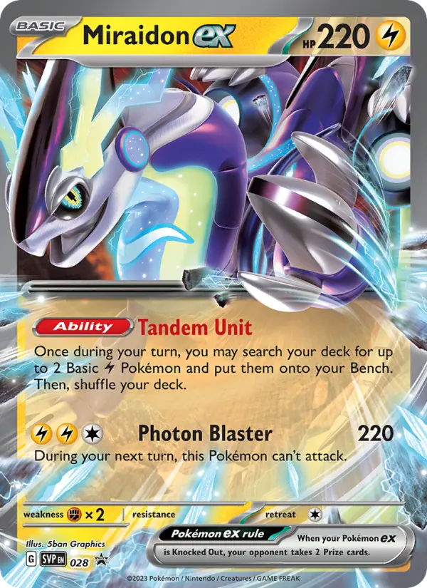 Miraidon ex 28 card from Scarlet & Violet Black Star Promos
