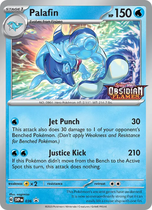 Palafin 36 card from Scarlet & Violet Black Star Promos