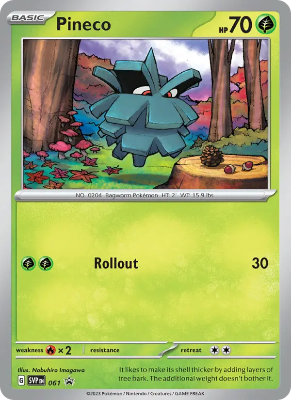 Pineco 61 card from Scarlet & Violet Black Star Promos