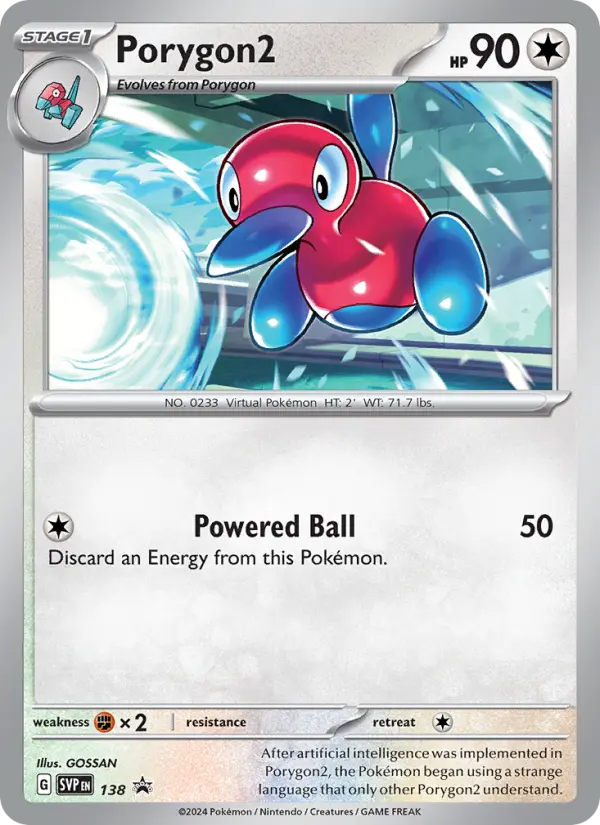 Porygon2 138 — Scarlet & Violet Black Star Promos 138, Normal finish