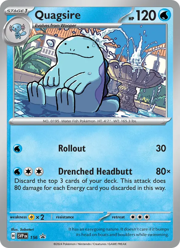 Quagsire 156 — Scarlet & Violet Black Star Promos 156, Holofoil finish