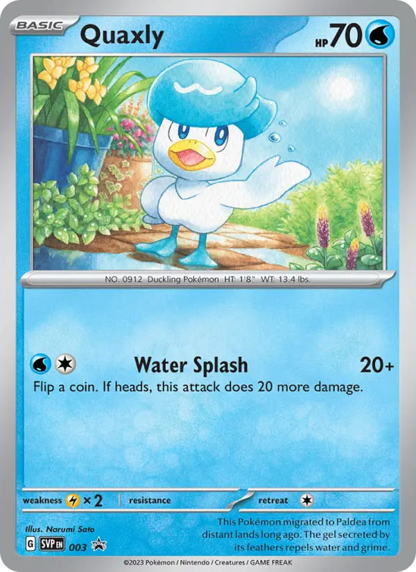 Quaxly 3 card from Scarlet & Violet Black Star Promos