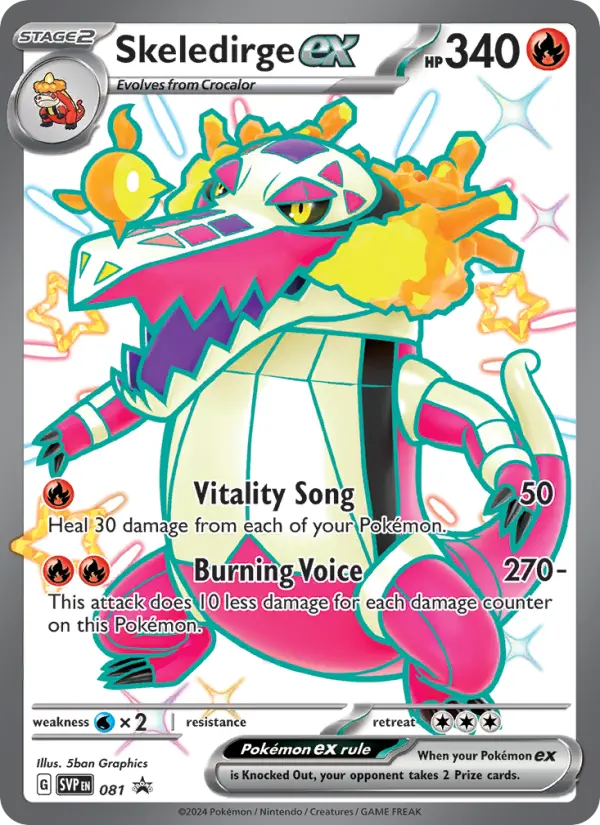 Skeledirge ex 81 card from Scarlet & Violet Black Star Promos
