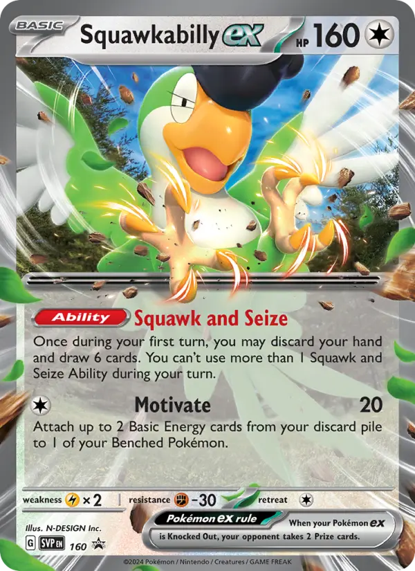 Squawkabilly ex 160 card from Scarlet & Violet Black Star Promos