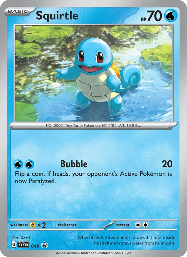 Squirtle 48 card from Scarlet & Violet Black Star Promos